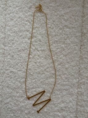Gold M necklace